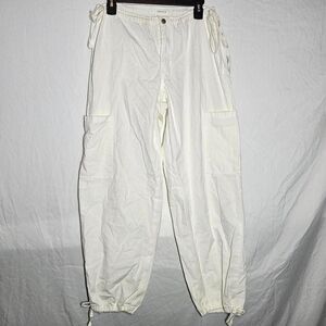 pacsun white cargo parachute pants